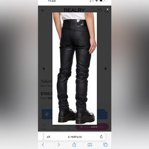 Naked & Famous Denim Black Super Guy Denim Jeans.